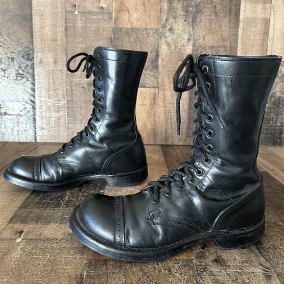 Corcoran 1500 Vintage Black Lace Up Jump Boots Mens 7 D - Picture 11 of 12